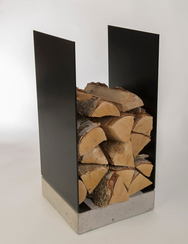Swelek Vedställ i betong/svart plåt 32x65cm